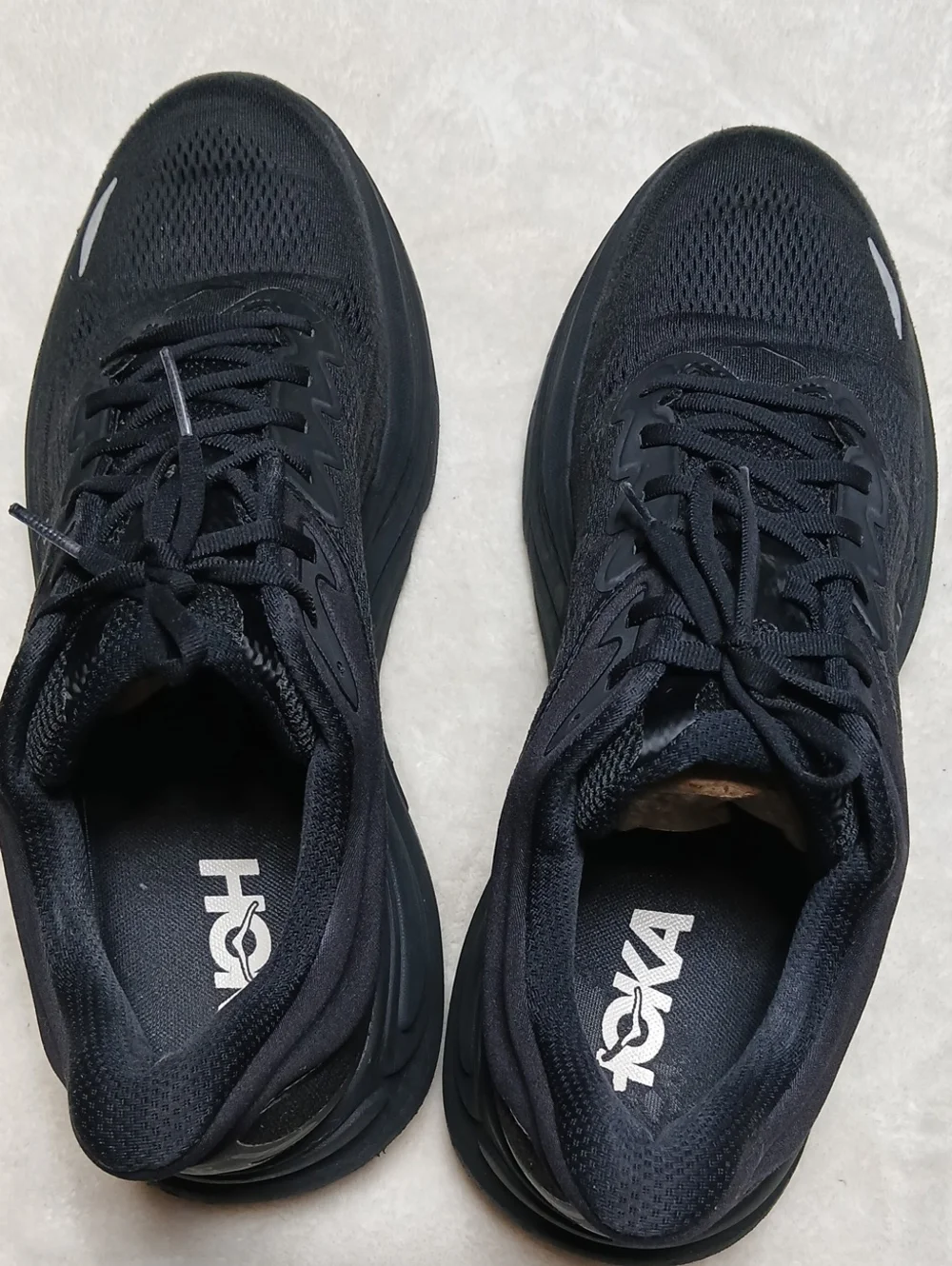 HOKA One One Bondi 9 Black Running Shoes Size 14D Mens